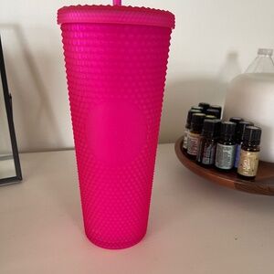 Matte Hot pink Starbucks tumbler